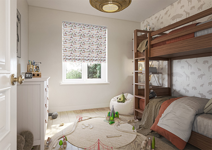 Cloudy Peaks, Rosey Hues - Motorised Roman Blind - Image 6